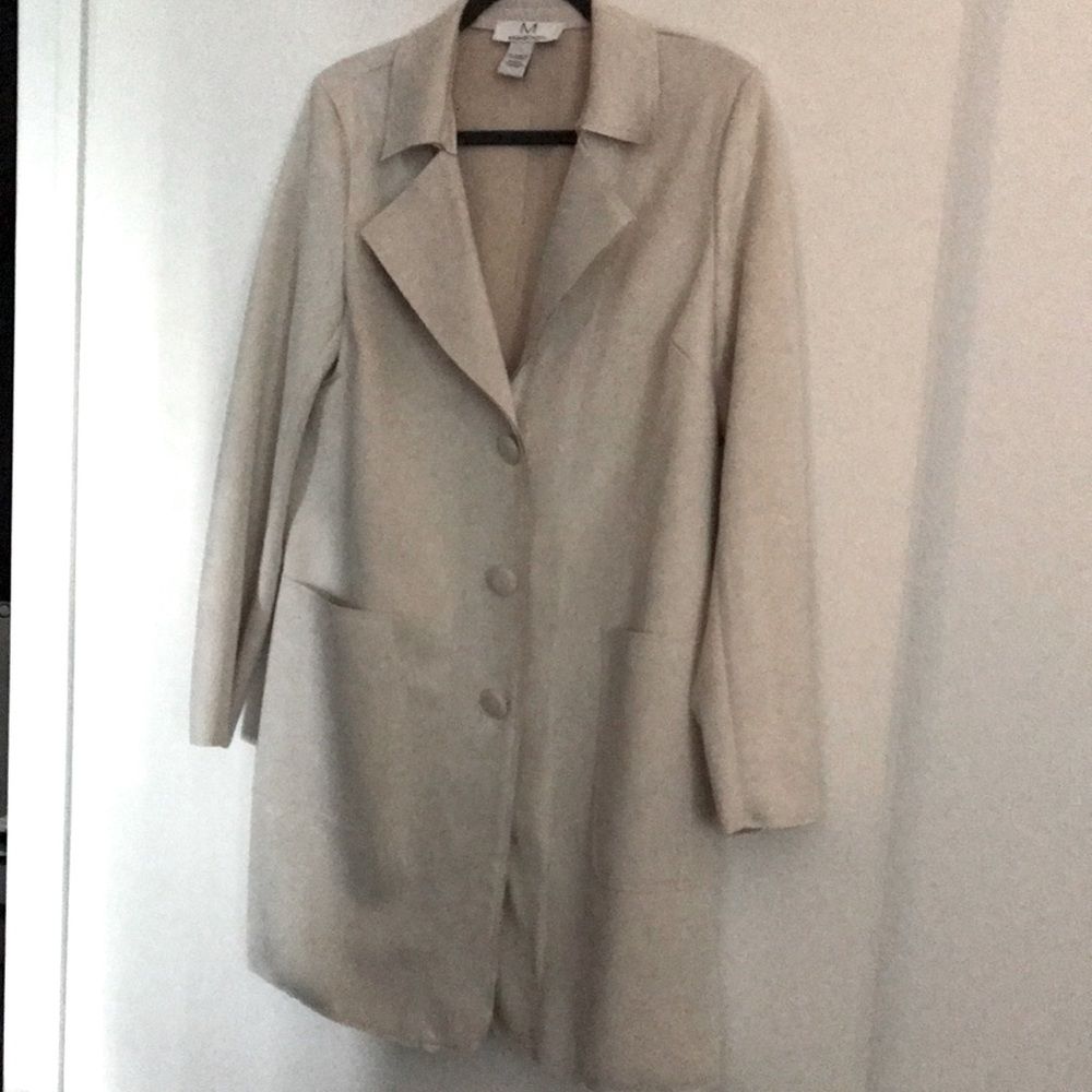 Cream Dress length Dress coat